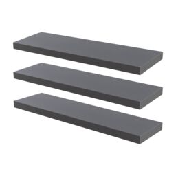 Harbour Housewares 3x 80cm Floating Wall Shelves - Wall Mountable for Storage & Display in Grey - Size: 3x 80 cm - thumbnail 1