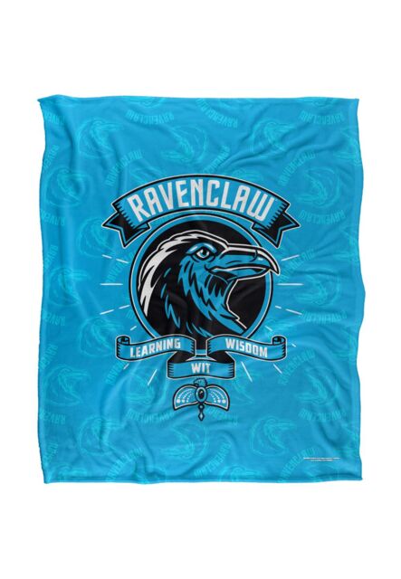 Warner Brothers Harry Potter Ravenclaw Varsity Badge Blanket 152 x 127 cm in White - image 1