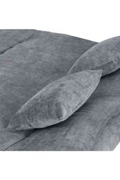 H&O Direct 2-Seater Linen Convertible Sofa Bed with Pillows in Grey - thumbnail 6