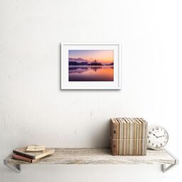 "Artery8 Wall Art Print Lake Bled Island Slovenia Framed in White - Size: W7"" x H9""" - thumbnail 2
