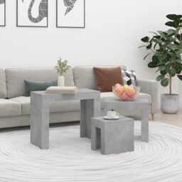 Berkfield Home Nesting Coffee Tables 3 pcs Concrete Grey Engineered Wood