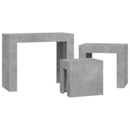 Berkfield Home Nesting Coffee Tables 3 pcs Concrete Grey Engineered Wood - thumbnail 5