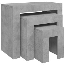 Berkfield Home Nesting Coffee Tables 3 pcs Concrete Grey Engineered Wood - thumbnail 2
