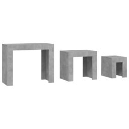 Berkfield Home Nesting Coffee Tables 3 pcs Concrete Grey Engineered Wood - thumbnail 3