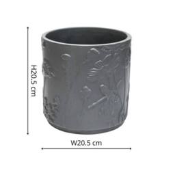 Lemon Pavilion Furniture and Decor Kew Stoneware Meadow Planter - L20.5 x W20.5 x H20.5 cm - Grey - thumbnail 6