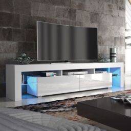 Creative Furniture TV Unit 200cm Sideboard Cabinet Cupboard TV Stand in White - thumbnail 5