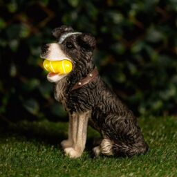 Marco Paul Solar Light Dog Garden Ornament Light Up Tennis Balls Puppy Statue in Bronze - thumbnail 3