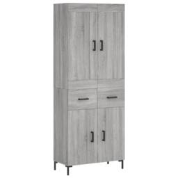 Berkfield Home Highboard Grey Sonoma 69.5x34x180 cm Engineered Wood - thumbnail 1