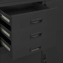 Berkfield Home Office Cabinet Anthracite 90x40x180 cm Steel in Black - Size: 90 x 40 x 180 cm - thumbnail 9