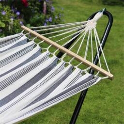Nordara Navy Stripe Outdoor Garden Brazilian Hammock Spreader Bar Cotton - thumbnail 3