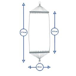 Nordara Navy Stripe Outdoor Garden Brazilian Hammock Spreader Bar Cotton - thumbnail 2