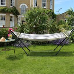 Nordara Navy Stripe Outdoor Garden Brazilian Hammock Spreader Bar Cotton - thumbnail 1