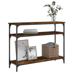 Berkfield Home Decorative Console Table Smoked Oak 100x29x75 cm Engineered Wood in Brown - Size: 100 x 29 x 75 cm - thumbnail 1