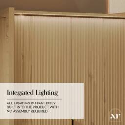 X Rocker XR Living Dak ota Two Door Wardrobe with Two Drawers & Lights - Oak in Light Oak - thumbnail 3
