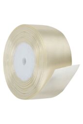 Neel Blue Double Sided Satin Polyester Ribbon Roll, 40mm x 25 Metres in Cream - thumbnail 3