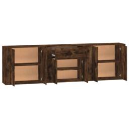 Berkfield Home Sideboards 3 pcs Smoked Oak Engineered Wood in Brown - thumbnail 5
