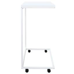 Berkfield Home Side Table with Wheels White 55x35x70 cm Engineered Wood - Size: 55 x 35 x 70 cm - thumbnail 4