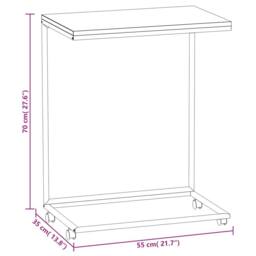 Berkfield Home Side Table with Wheels White 55x35x70 cm Engineered Wood - Size: 55 x 35 x 70 cm - thumbnail 6