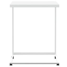 Berkfield Home Side Table with Wheels White 55x35x70 cm Engineered Wood - Size: 55 x 35 x 70 cm - thumbnail 3