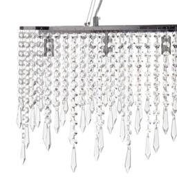 Wyld and Coco Crystal Chandelier - Chrome Finish Adjustable Height in Silver - thumbnail 4