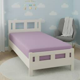 Snug City Flannelette Cot Bed Fitted Sheet Soft Brushed Cotton Bedding Comfort in Lilac - thumbnail 1