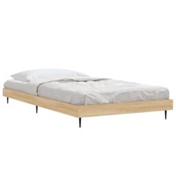 Berkfield Home Bed Frame Sonoma Oak 90x200 cm Engineered Wood in Brown - thumbnail 3