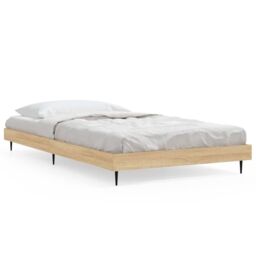 Berkfield Home Bed Frame Sonoma Oak 90x200 cm Engineered Wood in Brown - thumbnail 2