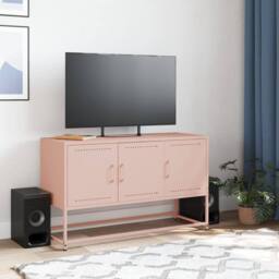 Berkfield Home TV Cabinet Pink 100.5x39x60.5 cm Steel - thumbnail 1