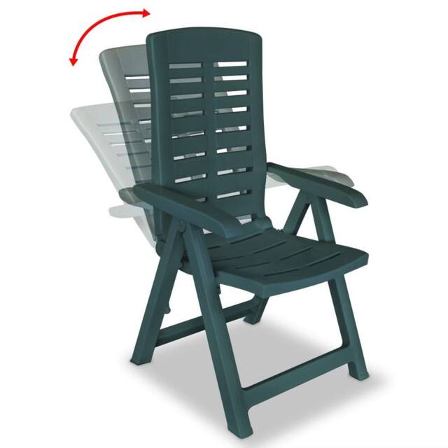 Berkfield Home Reclining Garden Chairs 6 pcs Plastic Green - image 1