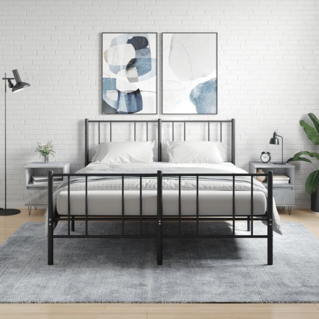 Berkfield Home Bedside Cabinets 2 pcs Concrete Grey 40x35x50 cm Engineered Wood - Size: 40 x 35 x 50 cm - image 1