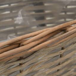 Berkfield Home Traditional Balcony Planter 2 pcs Wicker with PE Lining 40 cm in Brown - thumbnail 5