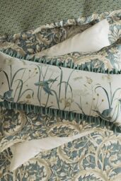 Sanderson 'Tilia Lime' Cotton Duvet Cover Set in Teal - Size: Super King - thumbnail 5
