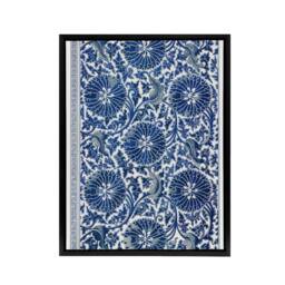 "Artery8 Owen Jones Art Nouveau Flower Pattern in Blue Framed Canvas Art Print - Size: W12"" x H16""" - thumbnail 1