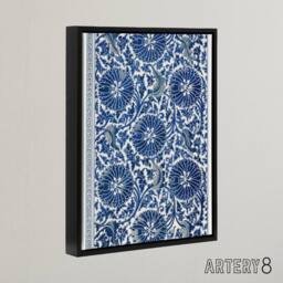 "Artery8 Owen Jones Art Nouveau Flower Pattern in Blue Framed Canvas Art Print - Size: W12"" x H16""" - thumbnail 2
