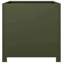 Berkfield Home Durable Garden Planter Olive Green 50x50x50 cm Steel - Size: 50 x 50 x 50 cm - thumbnail 5