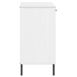 Berkfield Home Sideboard with Metal Legs White 113x40x77 cm Solid Wood OSLO - Size: 113 x 40 x 77 cm - thumbnail 6