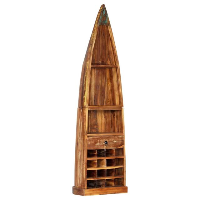 Berkfield Home Wine Rack 50x40x180 cm Solid Reclaimed Wood in Brown - Size: 50 x 40 x 180 cm - image 1