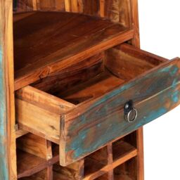 Berkfield Home Wine Rack 50x40x180 cm Solid Reclaimed Wood in Brown - Size: 50 x 40 x 180 cm - thumbnail 6