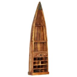 Berkfield Home Wine Rack 50x40x180 cm Solid Reclaimed Wood in Brown - Size: 50 x 40 x 180 cm