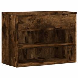 Berkfield Home Shoe Bench Smoked Oak 60x30x45 cm Engineered Wood in Brown - Size: 60 x 30 x 45 cm