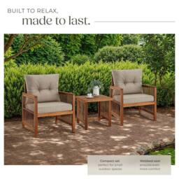 tectake Garden Furniture Set Eivissa in Natural - Size: 2 Seater - thumbnail 4
