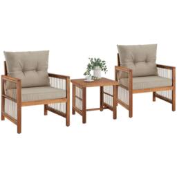 tectake Garden Furniture Set Eivissa in Natural - Size: 2 Seater - thumbnail 1