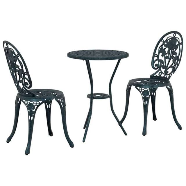 Berkfield Home 3-Piece Garden Bistro Set - Green Cast Aluminum - image 1