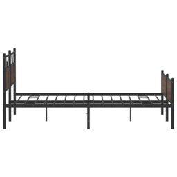 Berkfield Home Metal Bed Frame without Mattress Brown Oak 160x200 cm - thumbnail 7