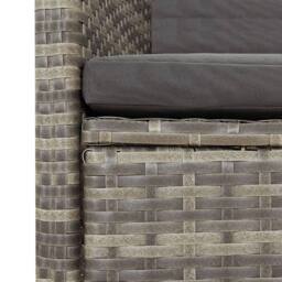 Berkfield Home 7 Piece Garden Dining Set with Cushions Grey Poly Rattan - thumbnail 6