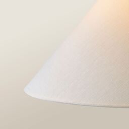 ValueLights Margot White Marble Base Floor Lamp With Tapered Linen Lampshade - thumbnail 3