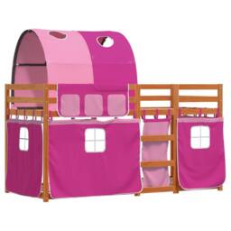 Berkfield Home Bunk Bed without Mattress Pink 90x200 cm Solid Wood Pine - thumbnail 3