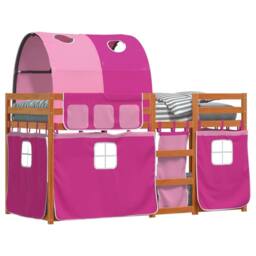 Berkfield Home Bunk Bed without Mattress Pink 90x200 cm Solid Wood Pine - thumbnail 4