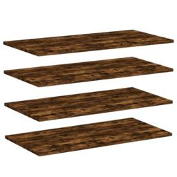 Berkfield Home Wall Shelves 4 pcs Smoked Oak 80x40x1.5 cm Engineered Wood in Brown - thumbnail 1