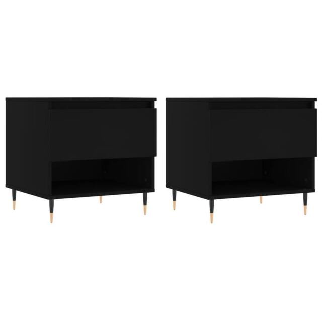 Berkfield Home Coffee Tables 2 pcs Black 50x46x50 cm Engineered Wood - Size: 50 x 46 x 50 cm - image 1